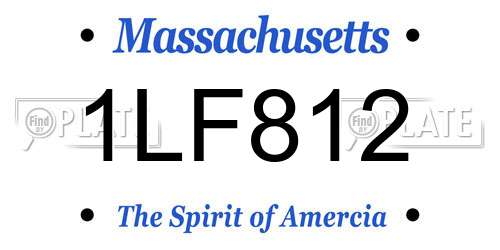 1LF812 Massachusetts License Plate