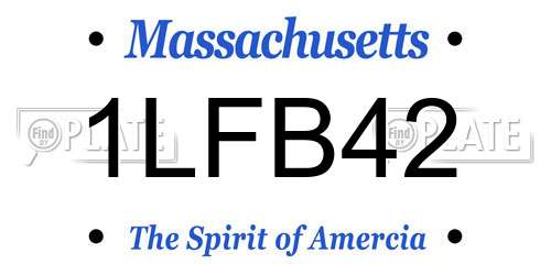 1LFB42 Massachusetts License Plate