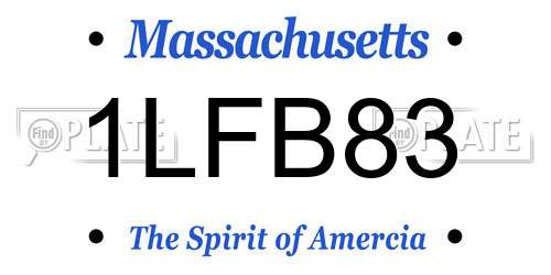 1LFB83 Massachusetts License Plate