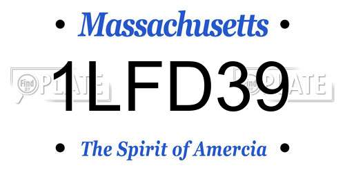 1LFD39 Massachusetts License Plate
