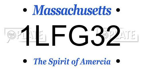 1LFG32 Massachusetts License Plate