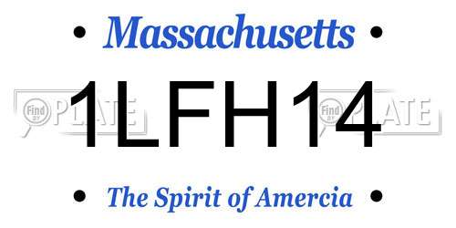 1LFH14 Massachusetts License Plate