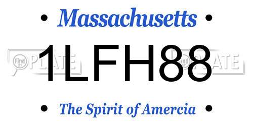 1LFH88 Massachusetts License Plate