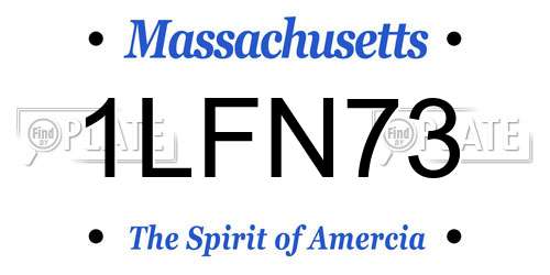 1LFN73 Massachusetts License Plate