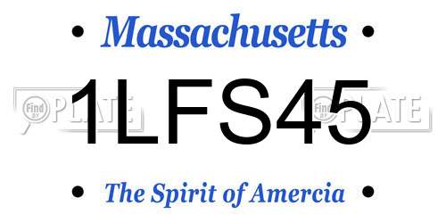 1LFS45 Massachusetts License Plate