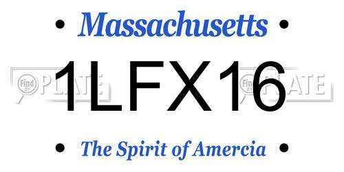 1LFX16 Massachusetts License Plate