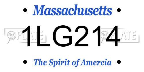 1LG214 Massachusetts License Plate