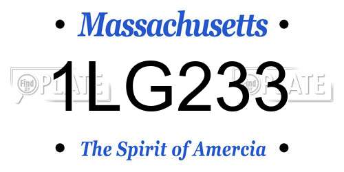 1LG233 Massachusetts License Plate
