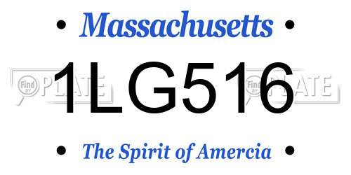 1LG516 Massachusetts License Plate