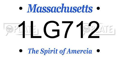 1LG712 Massachusetts License Plate