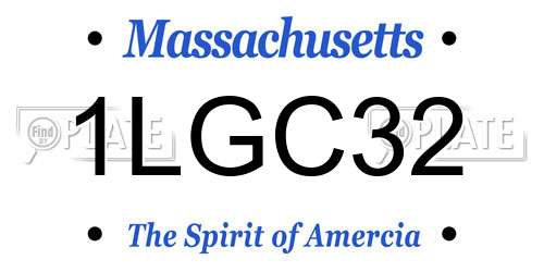 1LGC32 Massachusetts License Plate