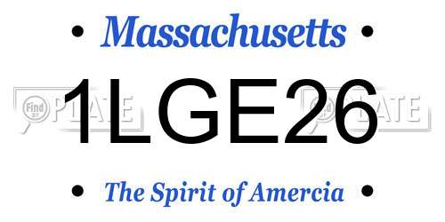 1LGE26 Massachusetts License Plate