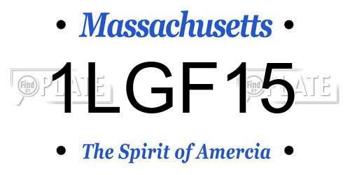 1LGF15 Massachusetts License Plate