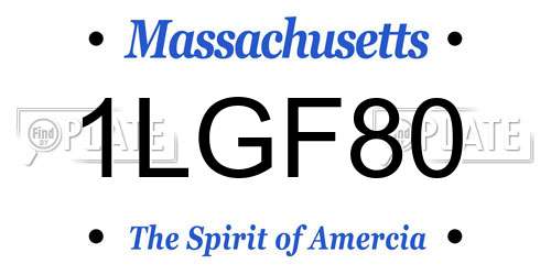 1LGF80 Massachusetts License Plate