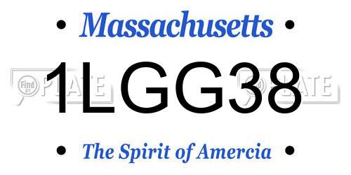 1LGG38 Massachusetts License Plate