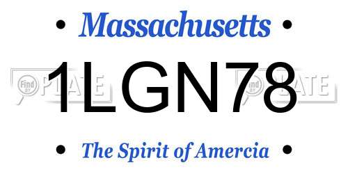 1LGN78 Massachusetts License Plate