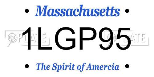 1LGP95 Massachusetts License Plate