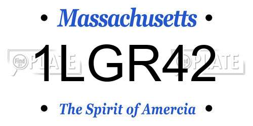 1LGR42 Massachusetts License Plate