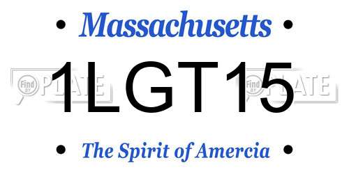 1LGT15 Massachusetts License Plate