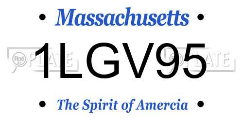 1LGV95 Massachusetts License Plate