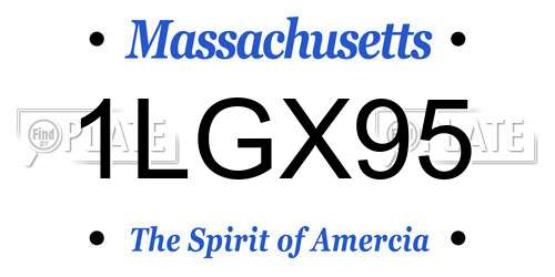 1LGX95 Massachusetts License Plate