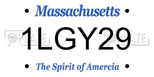 1LGY29 Massachusetts License Plate
