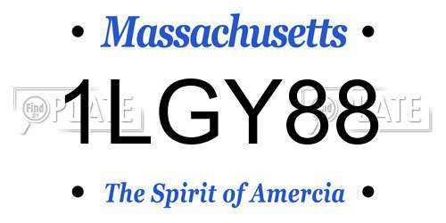 1LGY88 Massachusetts License Plate