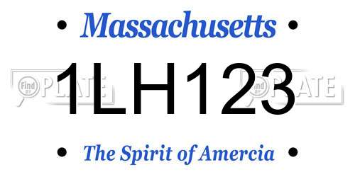 1LH123 Massachusetts License Plate