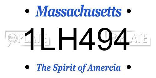 1LH494 Massachusetts License Plate