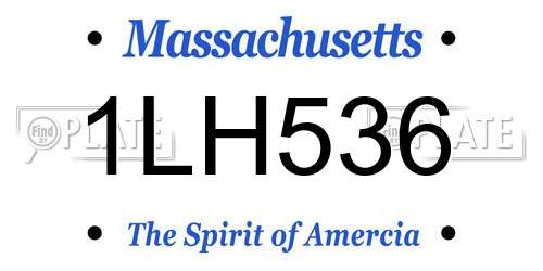 1LH536 Massachusetts License Plate