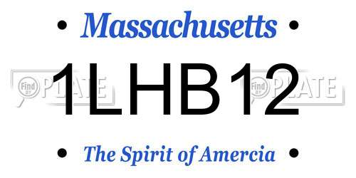 1LHB12 Massachusetts License Plate