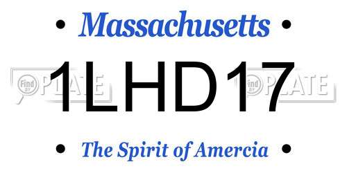 1LHD17 Massachusetts License Plate
