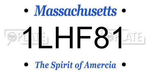1LHF81 Massachusetts License Plate