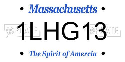 1LHG13 Massachusetts License Plate