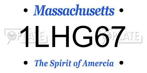 1LHG67 Massachusetts License Plate