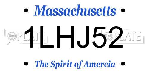 1LHJ52 Massachusetts License Plate