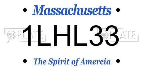 1LHL33 Massachusetts License Plate