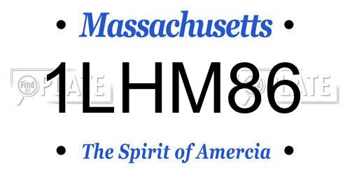 1LHM86 Massachusetts License Plate