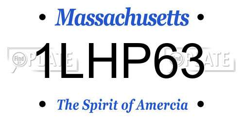 1LHP63 Massachusetts License Plate