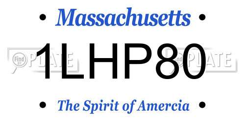 1LHP80 Massachusetts License Plate