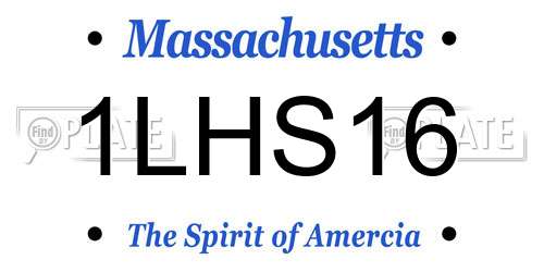 1LHS16 Massachusetts License Plate