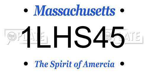 1LHS45 Massachusetts License Plate