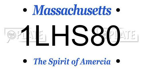 1LHS80 Massachusetts License Plate
