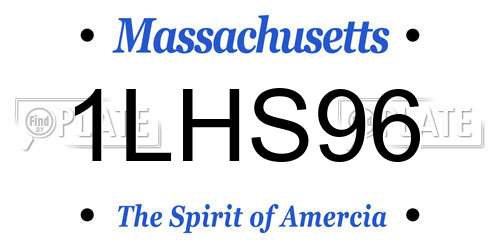 1LHS96 Massachusetts License Plate