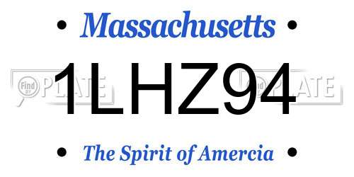 1LHZ94 Massachusetts License Plate