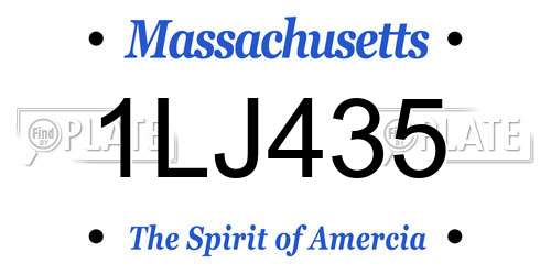 1LJ435 Massachusetts License Plate