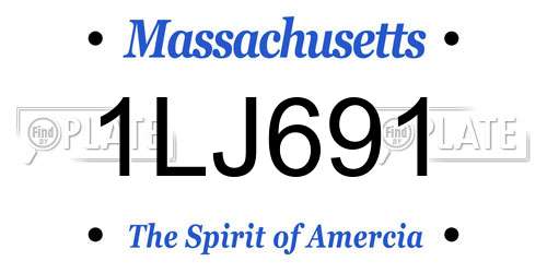 1LJ691 Massachusetts License Plate