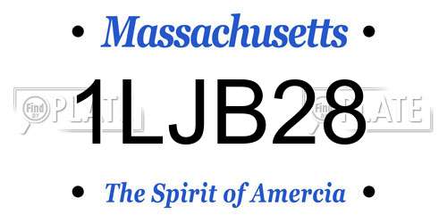 1LJB28 Massachusetts License Plate
