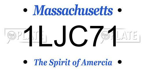 1LJC71 Massachusetts License Plate