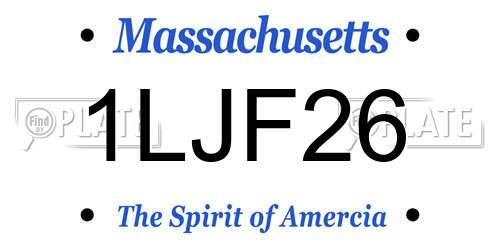 1LJF26 Massachusetts License Plate